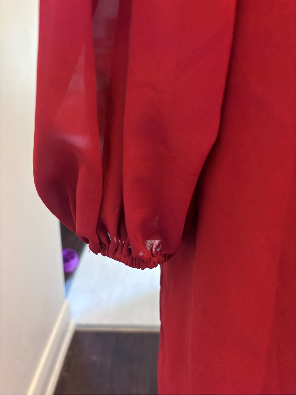 Missguided Burgundy Plunge Long Sleeve Mini Dress - Picture 7 of 13